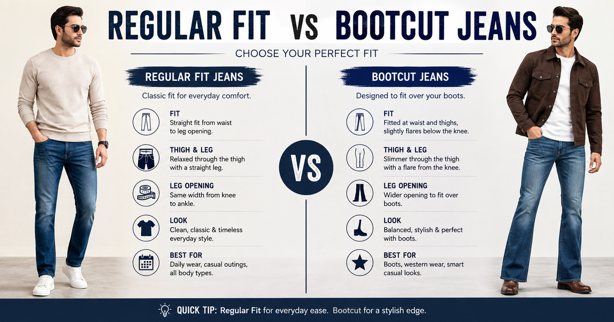 Regular Fit vs Bootcut Jeans for Men