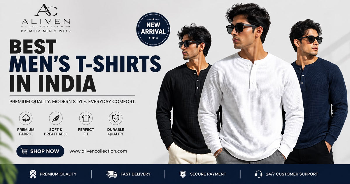 Best Men's T-Shirt in India-Premium Style & Comfort | Aliven Collection