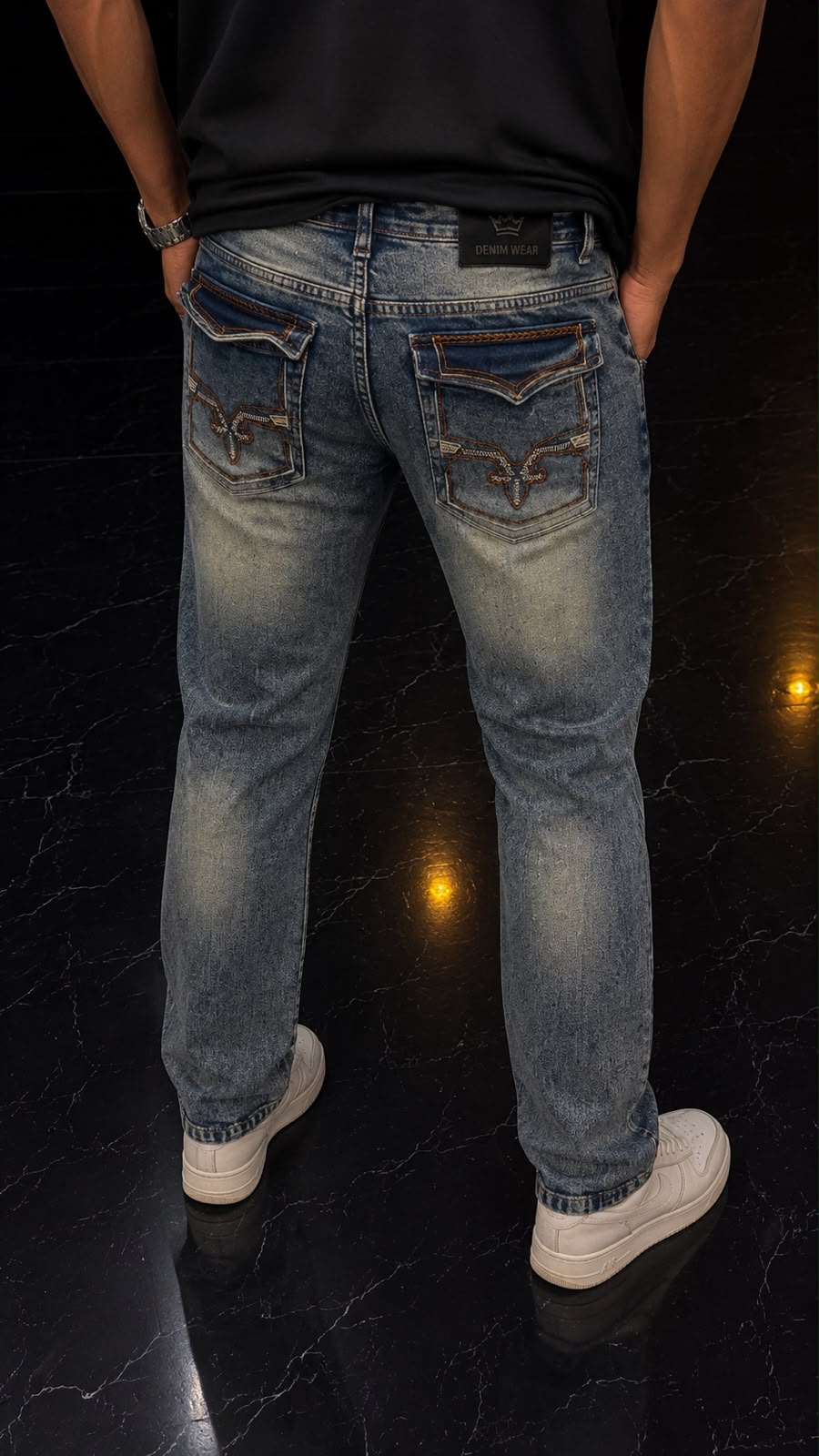 Light Blue Damage Regular Fit Jeans For Mens