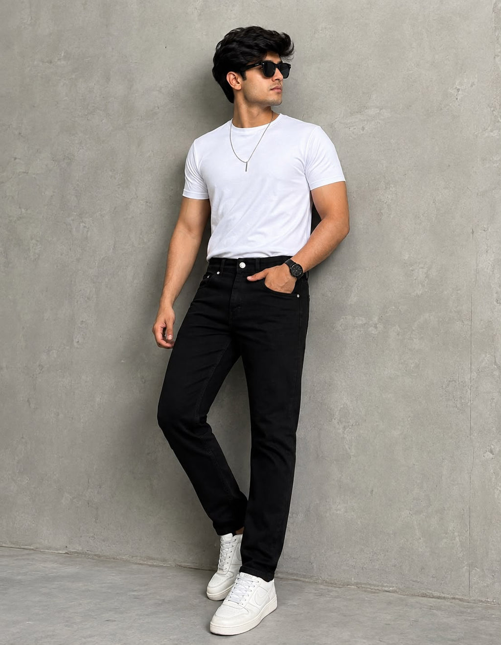 Men's Black Straight Fit Jeans | Classic Regular Straight Fit Denim