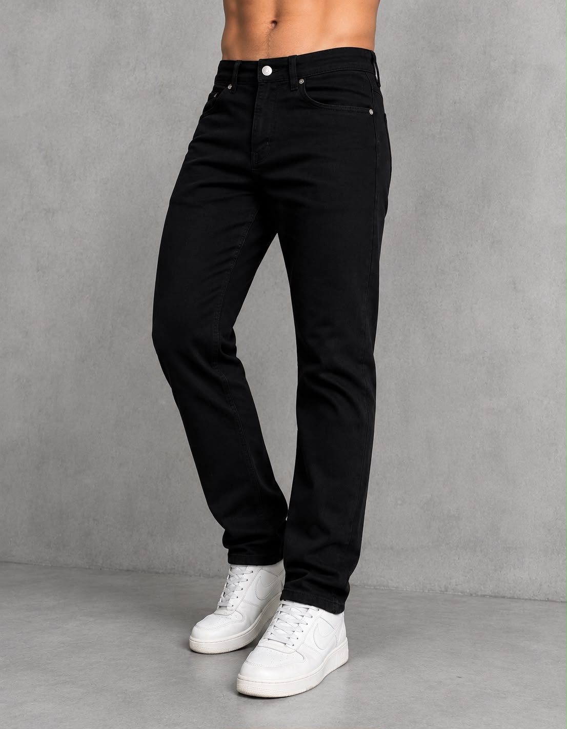 Men's Black Straight Fit Jeans | Classic Regular Straight Fit Denim