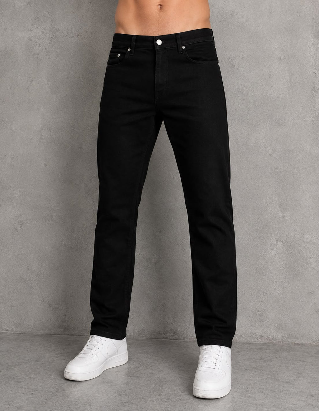 Men's Black Straight Fit Jeans | Classic Regular Straight Fit Denim