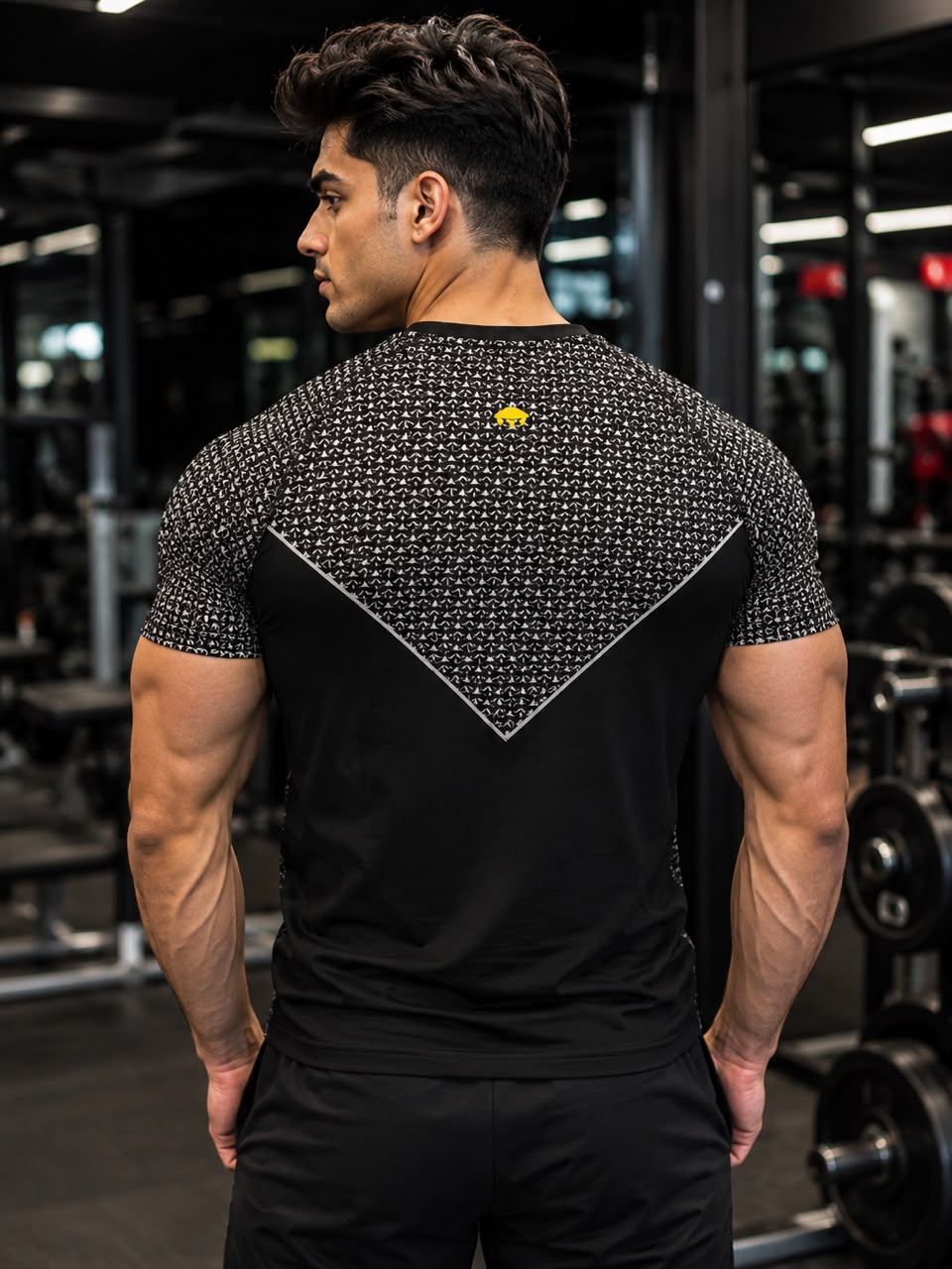 Men's Black Superman Compression Gym T-Shirt – Premium Dry-Fit