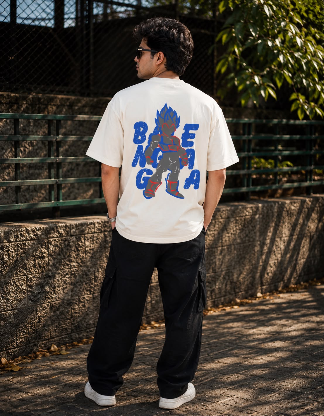 Men's White Oversized Graphic Printed T-Shirt – Premium Cotton