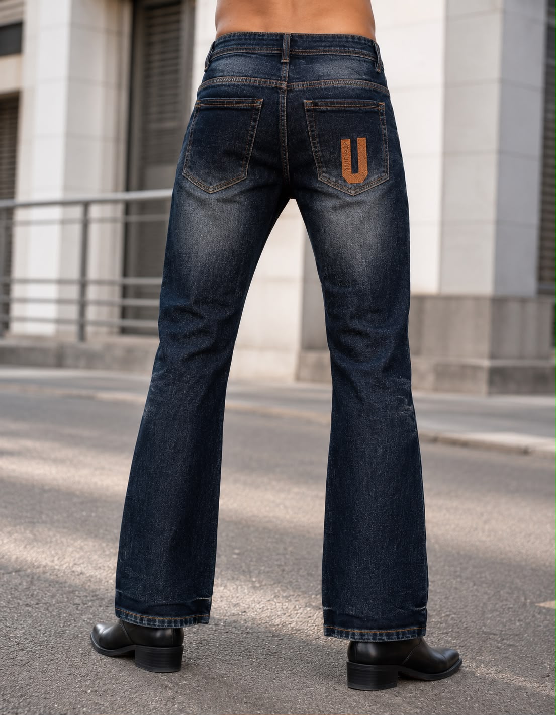 Men’s Dark Blue Bootcut Jeans