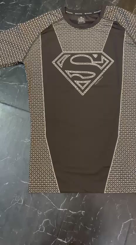 Men's Black Superman Compression Gym T-Shirt – Premium Dry-Fit Activewear